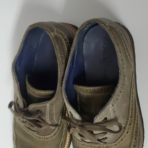 Cole Haan 10.5 Olive Green Suede Look Mens Leather - Picture 3 of 13